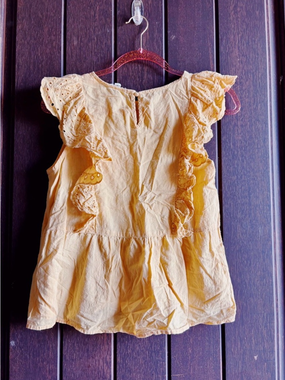 mine Yellow Eyelet Ruffle Top - Picture 2 of 3